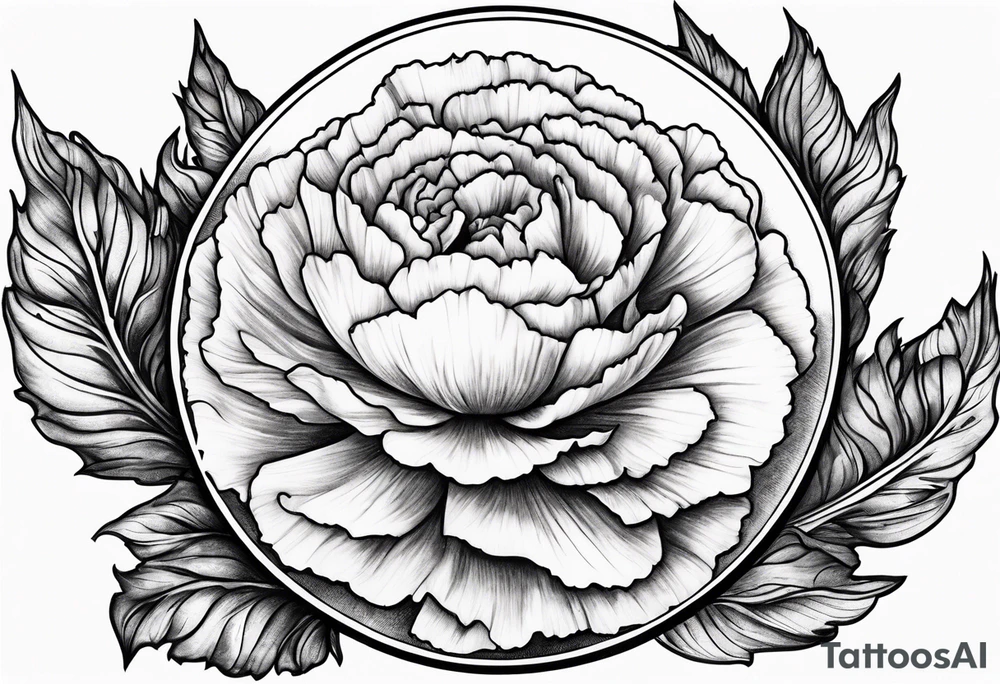 Carnation full moon tattoo idea