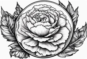 Carnation full moon tattoo idea
