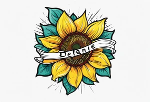The word Delanie and incorporate a sunflower tattoo idea