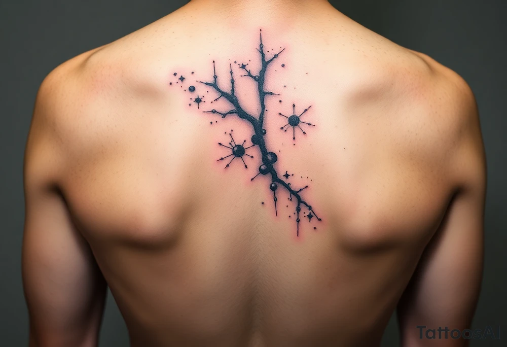cover up tattoo of the milky way that covers the upper portion of the back tattoo idea