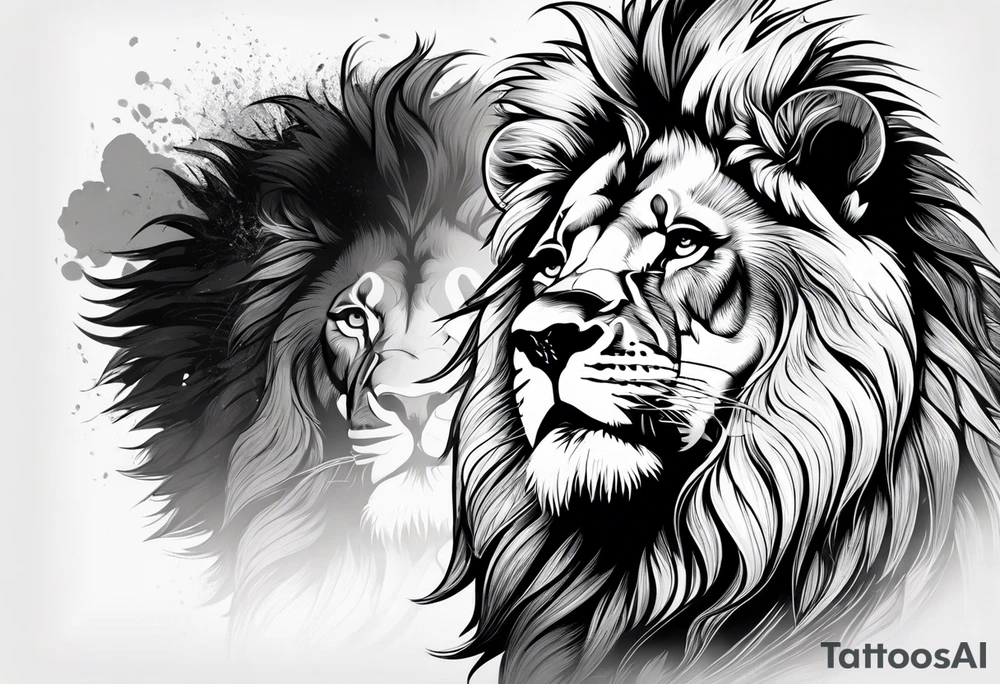 lion with mane tattoo idea