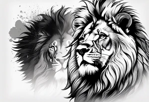 lion with mane tattoo idea