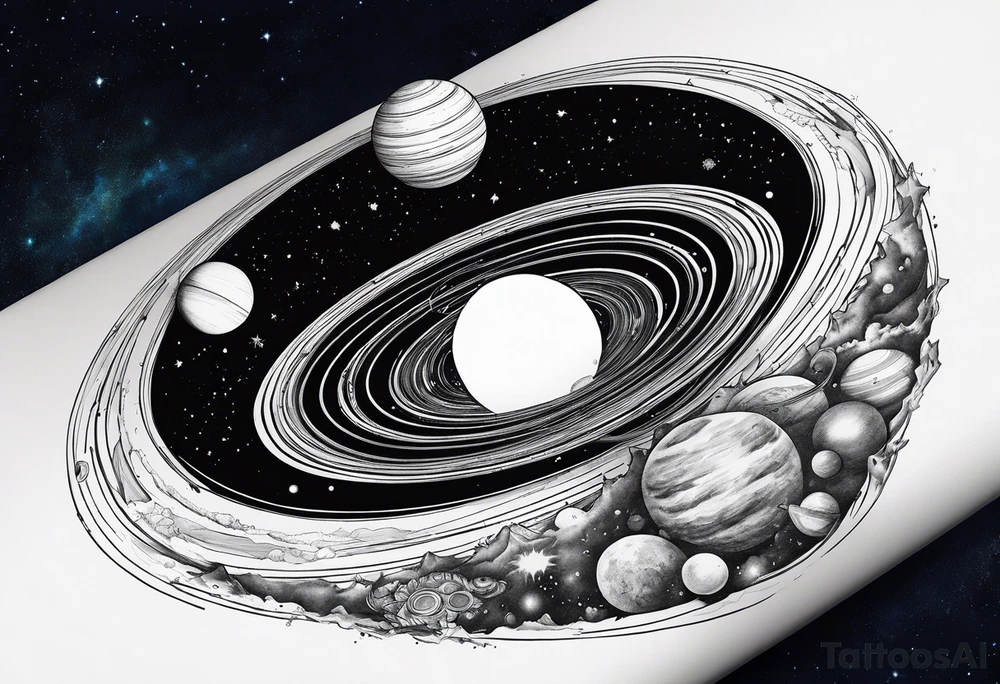 Planets orbiting a supermassive black hole. tattoo idea
