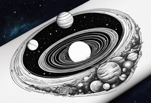 Planets orbiting a supermassive black hole. tattoo idea