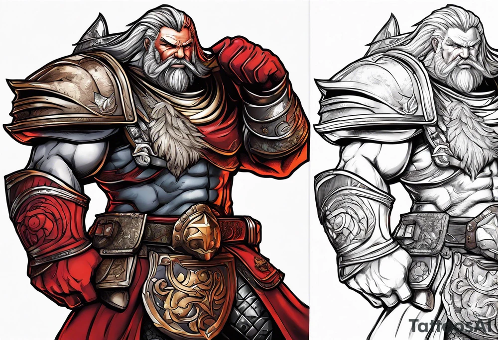 Leman russ vs magnus red tattoo idea