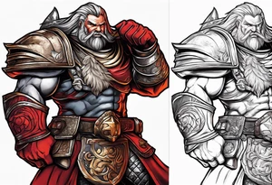 Leman russ vs magnus red tattoo idea