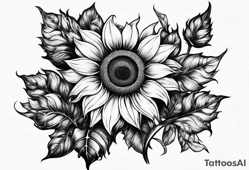 Sunflower chain tattoo idea