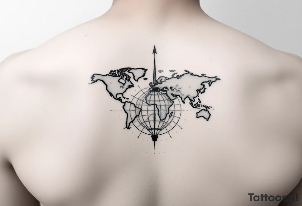 Minimalist tattoo for women who love travel and science tattoo idea