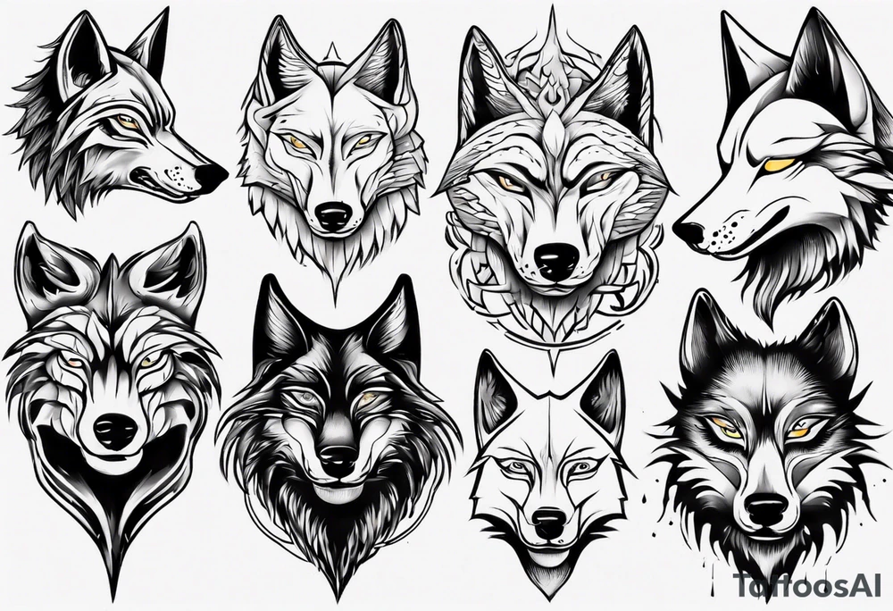wolfs head tattoo idea
