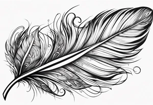 Feather with intricate details tattoo idea
