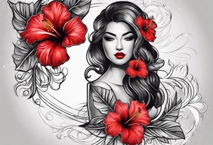 Red, hibiscus tattoo idea
