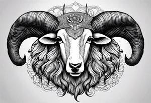 Black sheep with horns and angel wings for arm tattoo tattoo idea