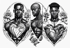 Black Man holding his heart tattoo idea