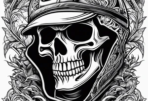 skeleton of a hockey player tattoo idea