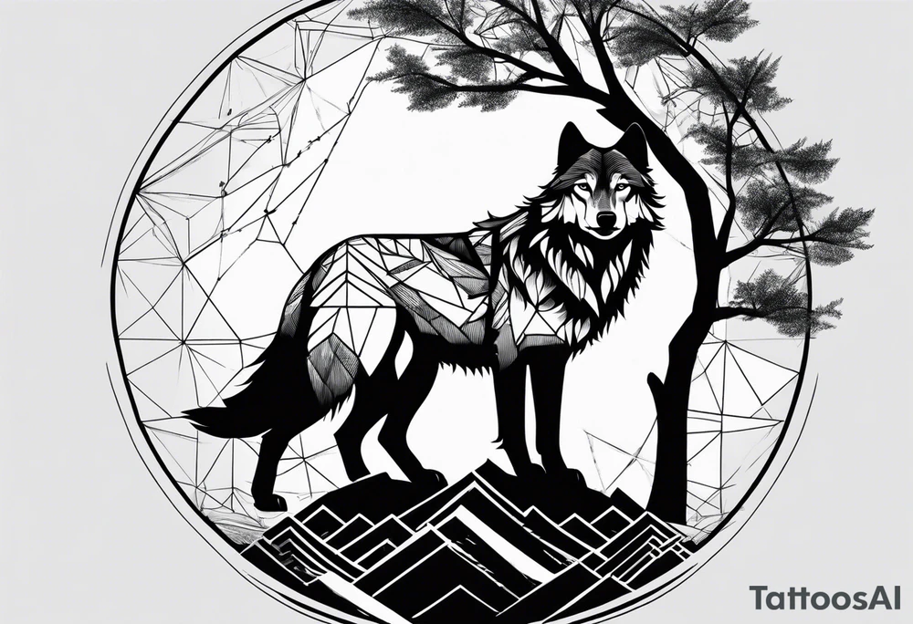 Wolf dna tree tattoo idea