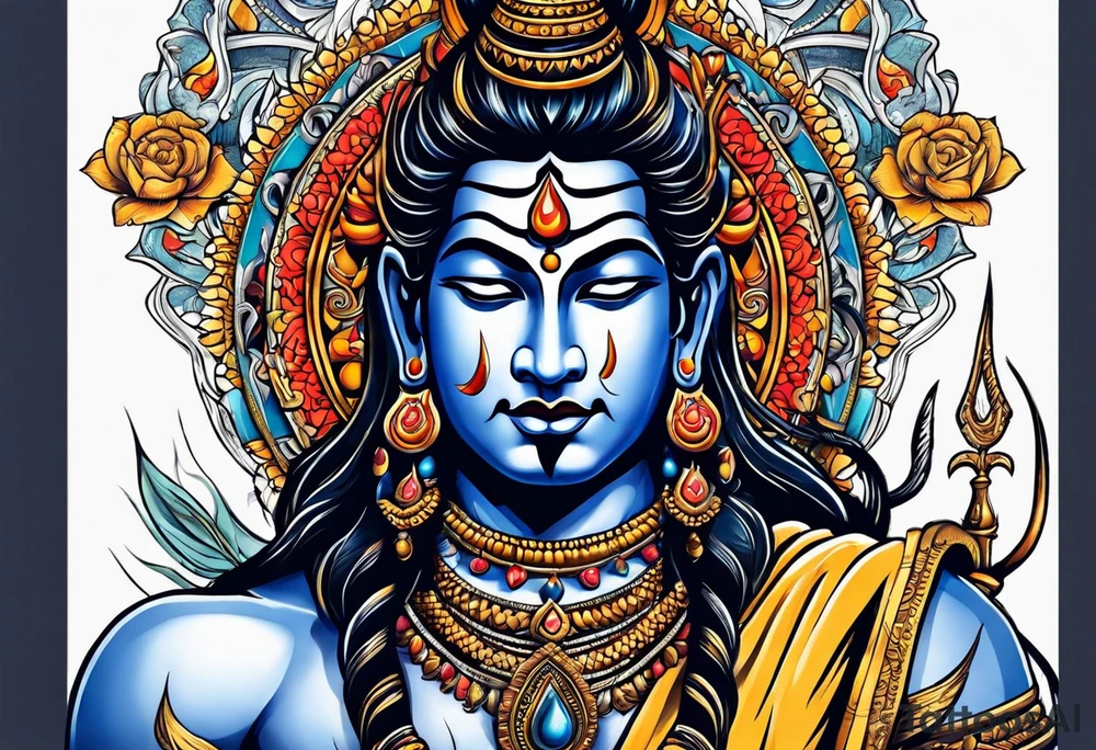 Give me multiple tattoo ideas of lord shiva tattoo idea