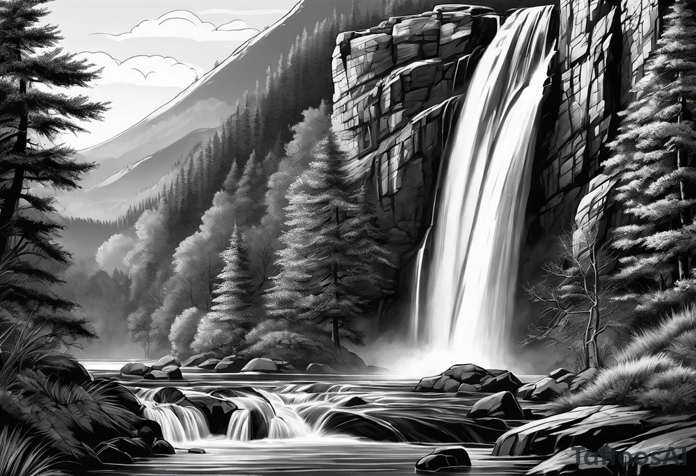 water fall tattoo idea