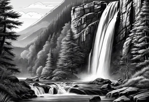 water fall tattoo idea