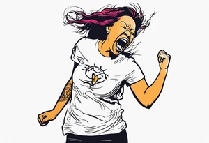 Ugly woman ugly dancing yelling "woop woop" tattoo idea