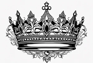 A crown with a glass tattoo idea