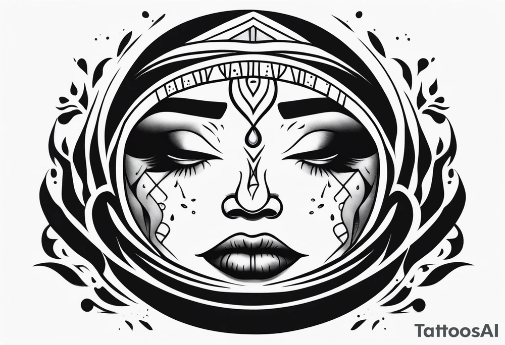 Crying face Chicano tattoo idea