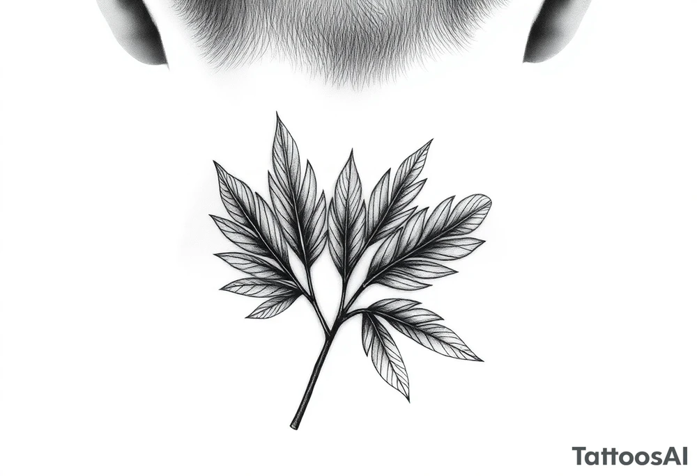 palm leaves neck tattoo tattoo idea