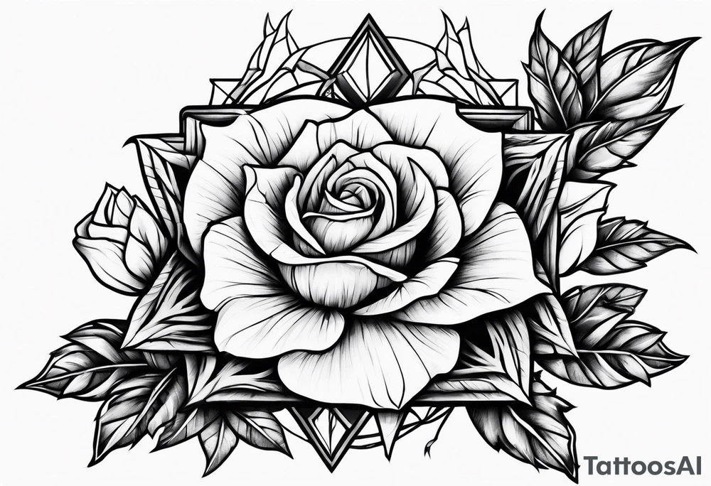jesus rose thorn crown tattoo idea