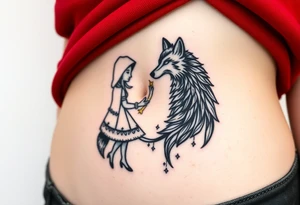 Little red riding hood and big bad wolf tattoo idea