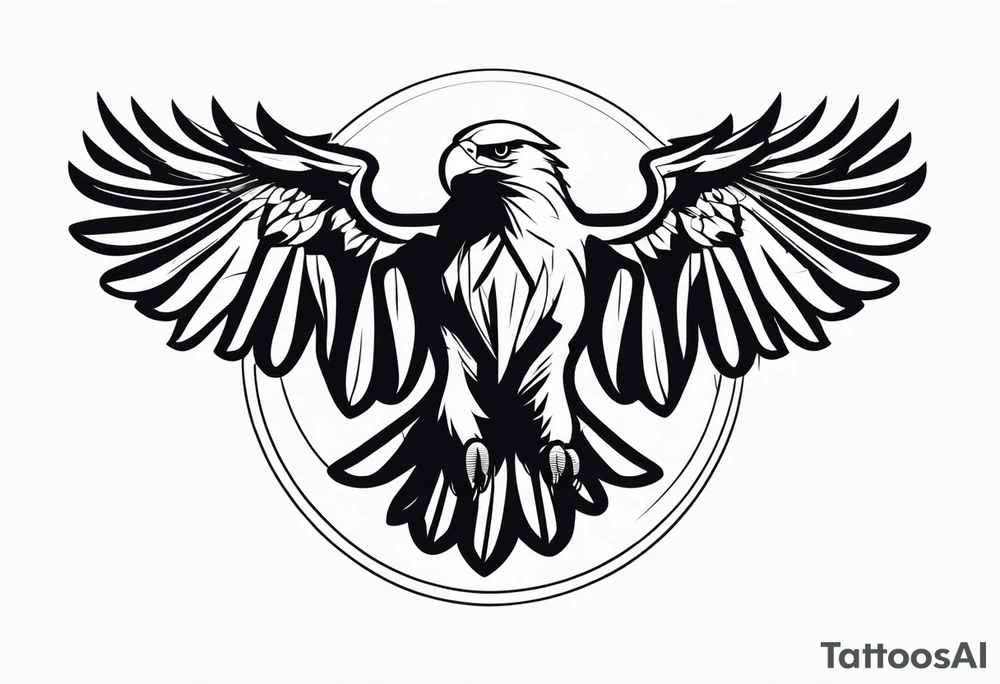 eagle full body fly down vector tattoo idea