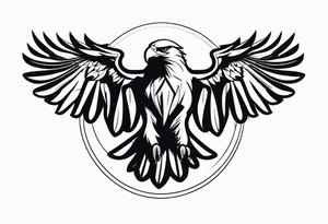 eagle full body fly down vector tattoo idea