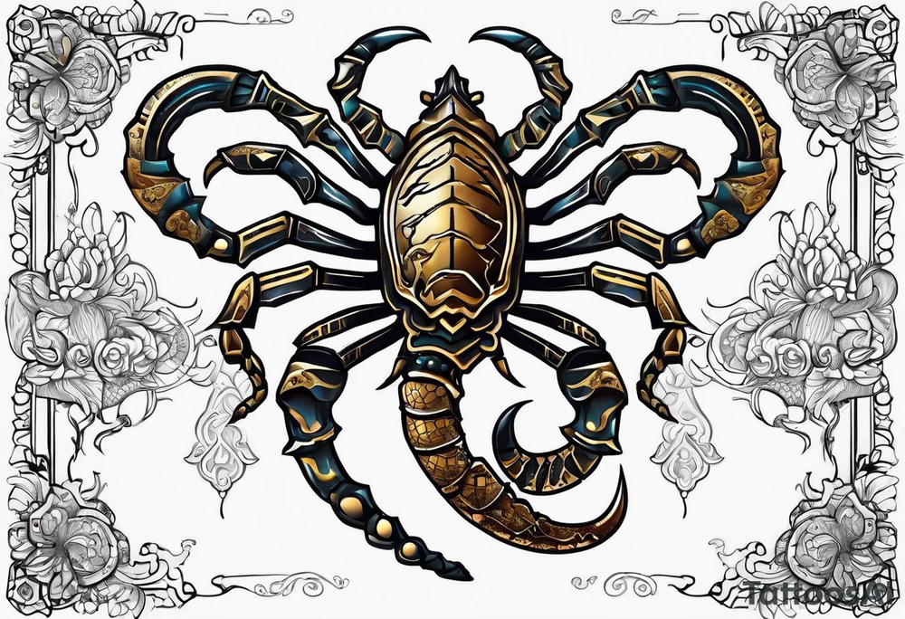 futuristic scorpion henna tattoo idea