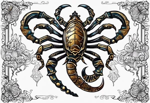 futuristic scorpion henna tattoo idea