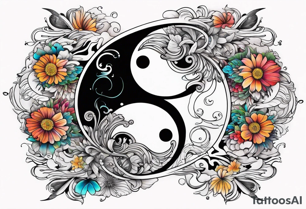 Ying yang sad happy tattoo idea