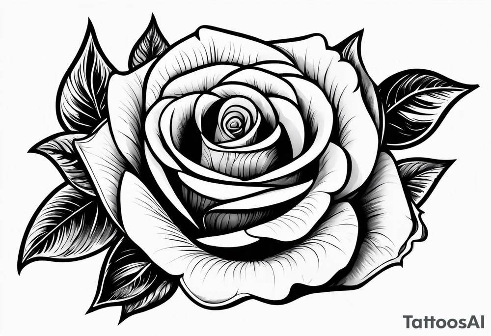 Rose on fire tattoo idea