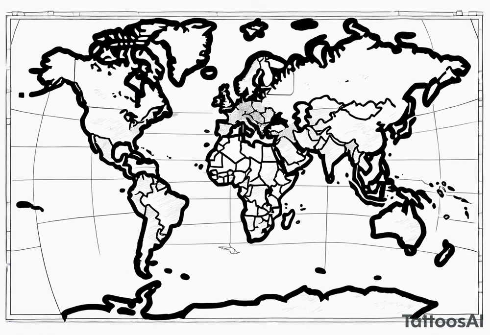 Cartographic Map Treasure tattoo idea