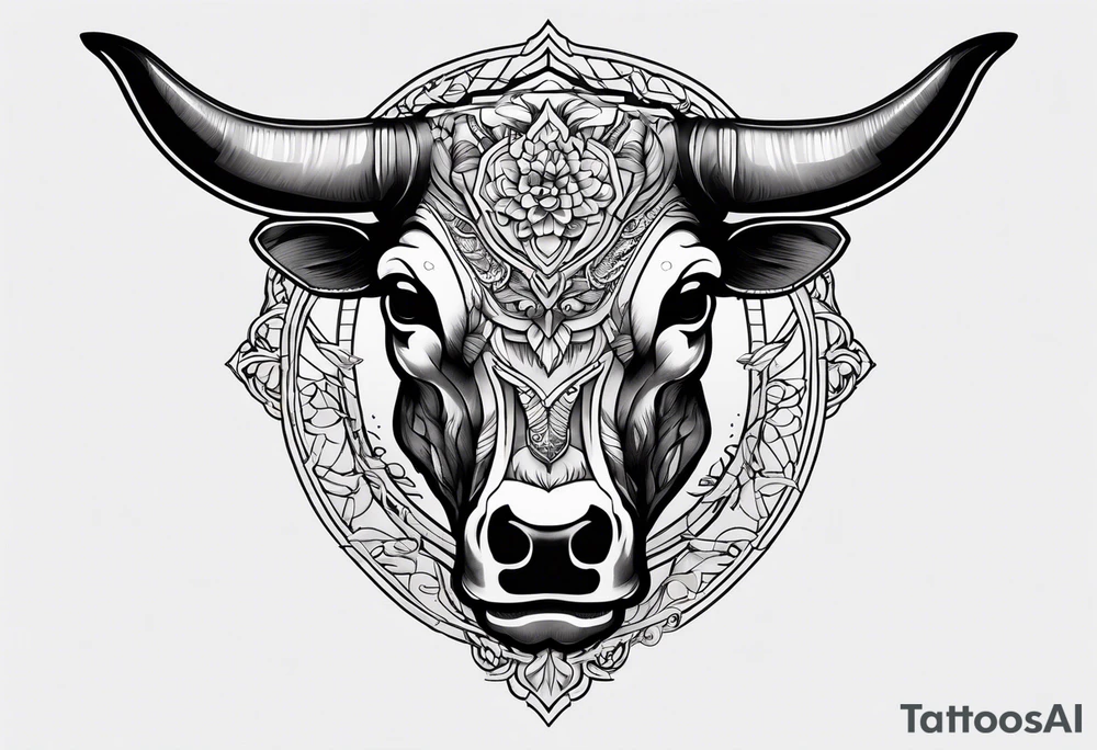 Bull skeleton tattoo idea