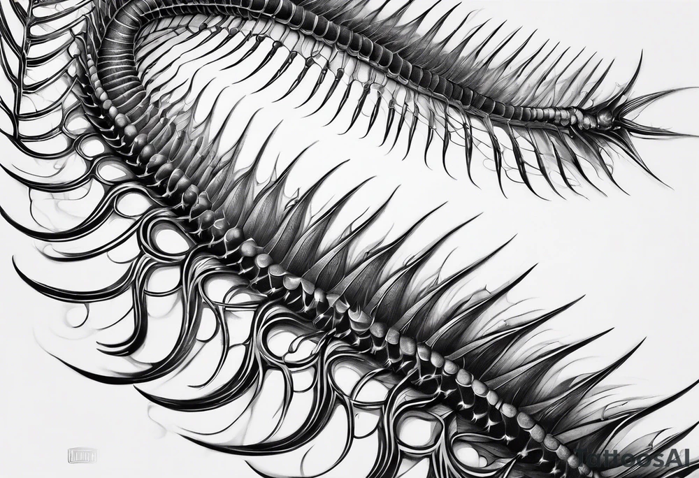 Centipede spine tattoo tattoo idea