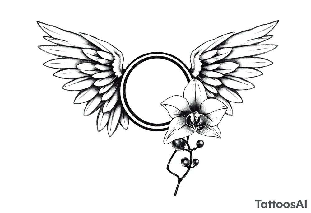 Wings with infinity loop inside and an orchid tattoo idea Wings with infinity loop inside and an orchid tattoo idea