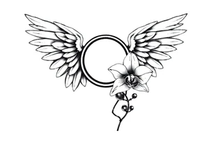 Wings with infinity loop inside and an orchid tattoo idea