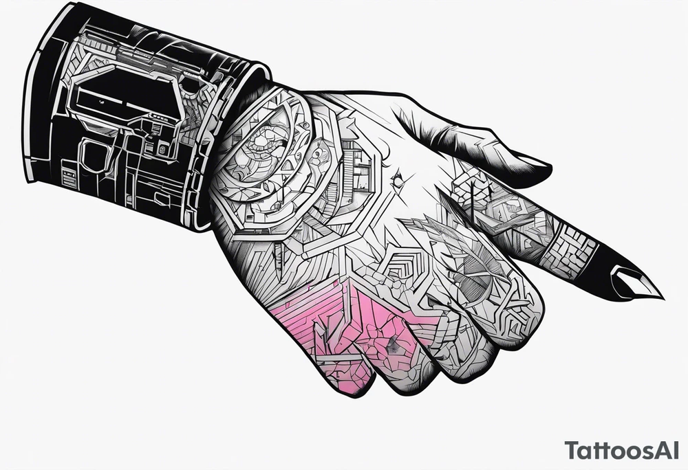 cyberpunk 2077, hand tattoo, tattoo idea
