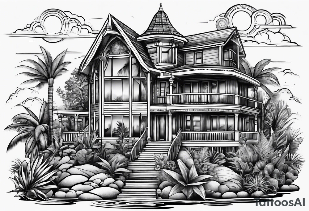 Beach house tattoo idea