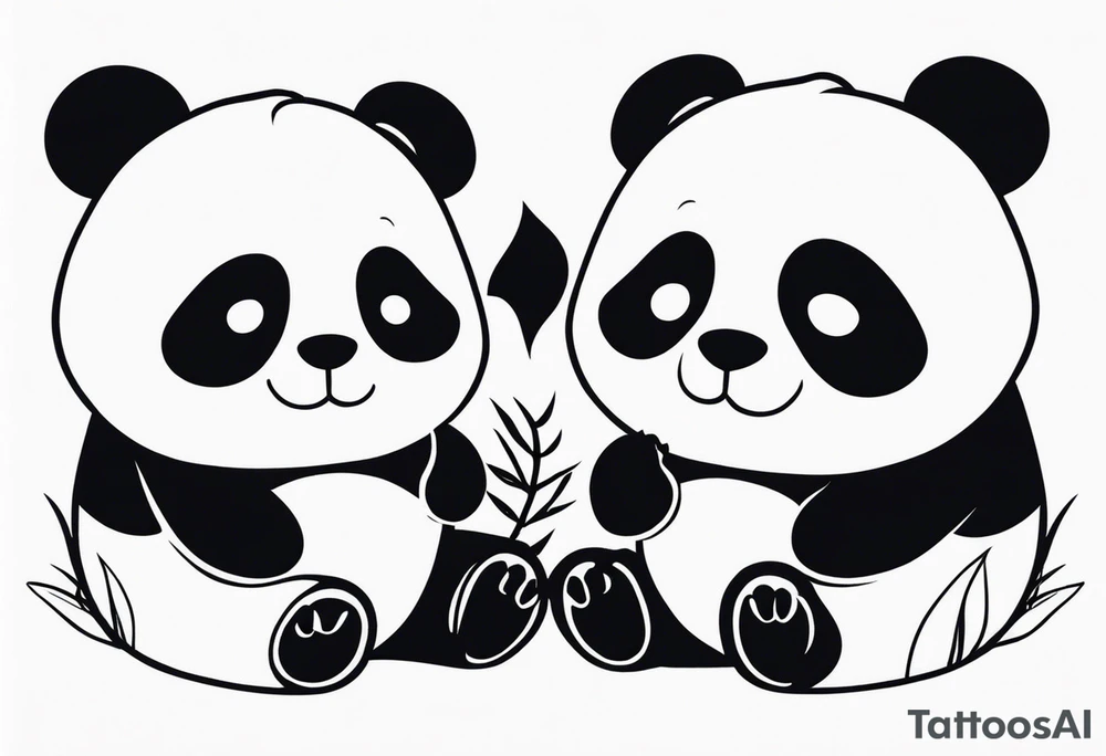 Two Pandas in Love tattoo idea