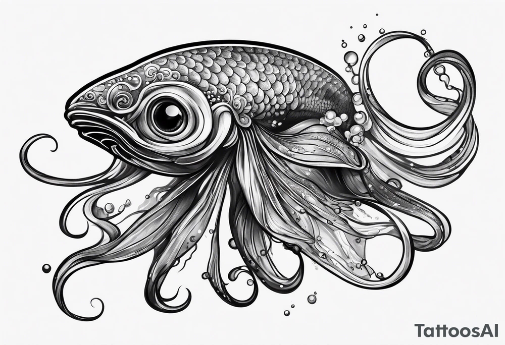 invisible squid in the dark tattoo idea