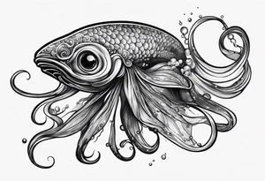 invisible squid in the dark tattoo idea