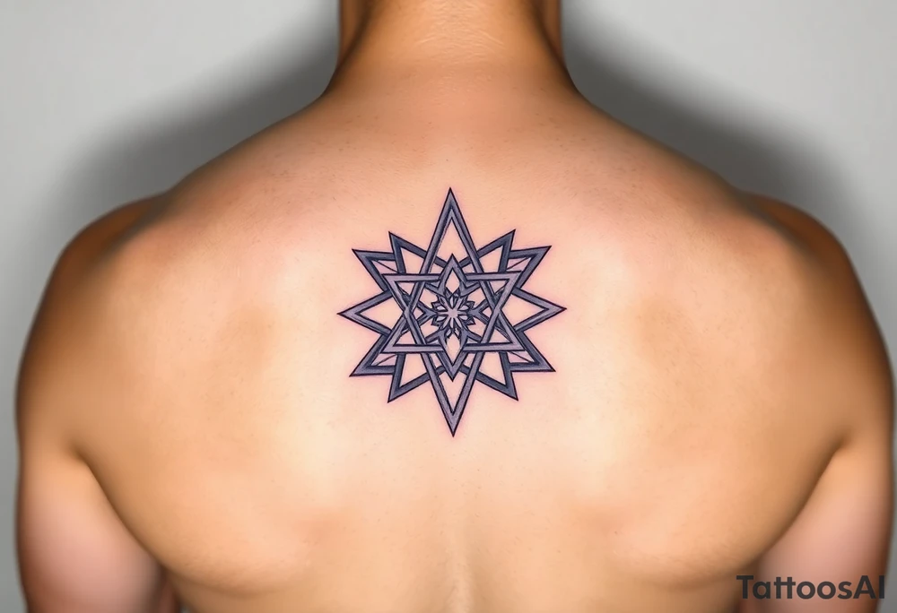 3D merkaba symbol colored light purple tattoo idea