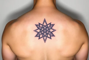3D merkaba symbol colored light purple tattoo idea