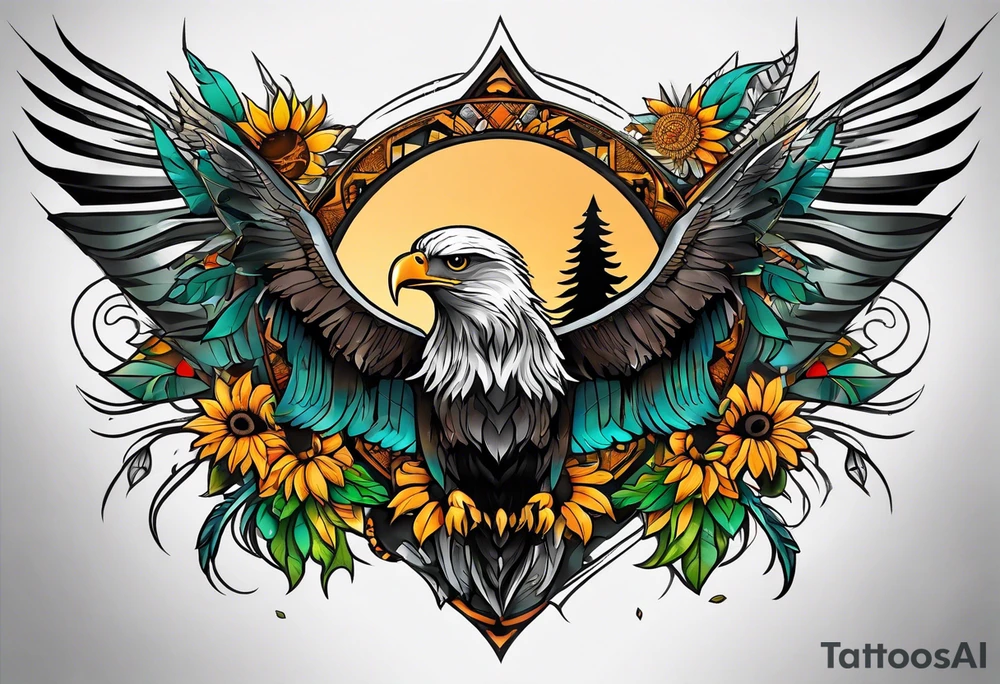 Small inside arm tattoo. Black kite (Daya's name), nature (trees/flowers), rock/metal vibe, small sunflower. tattoo idea