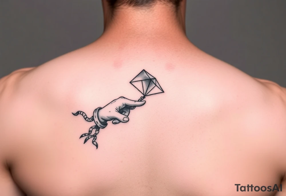 Hand holding  kite rip mum tattoo idea