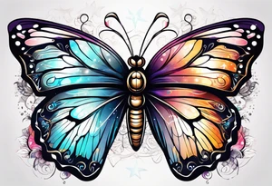 Butterfly with star tattoo idea