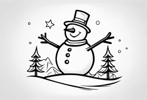 Joyful Snowman tattoo idea